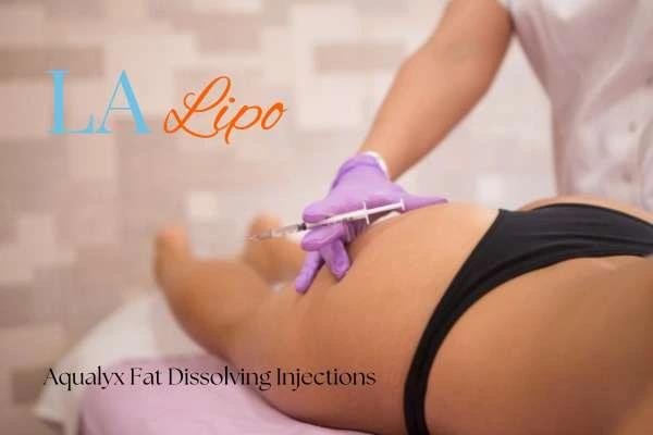 Woman having fat dissolving injections Hammersmith and Fulham on thighs