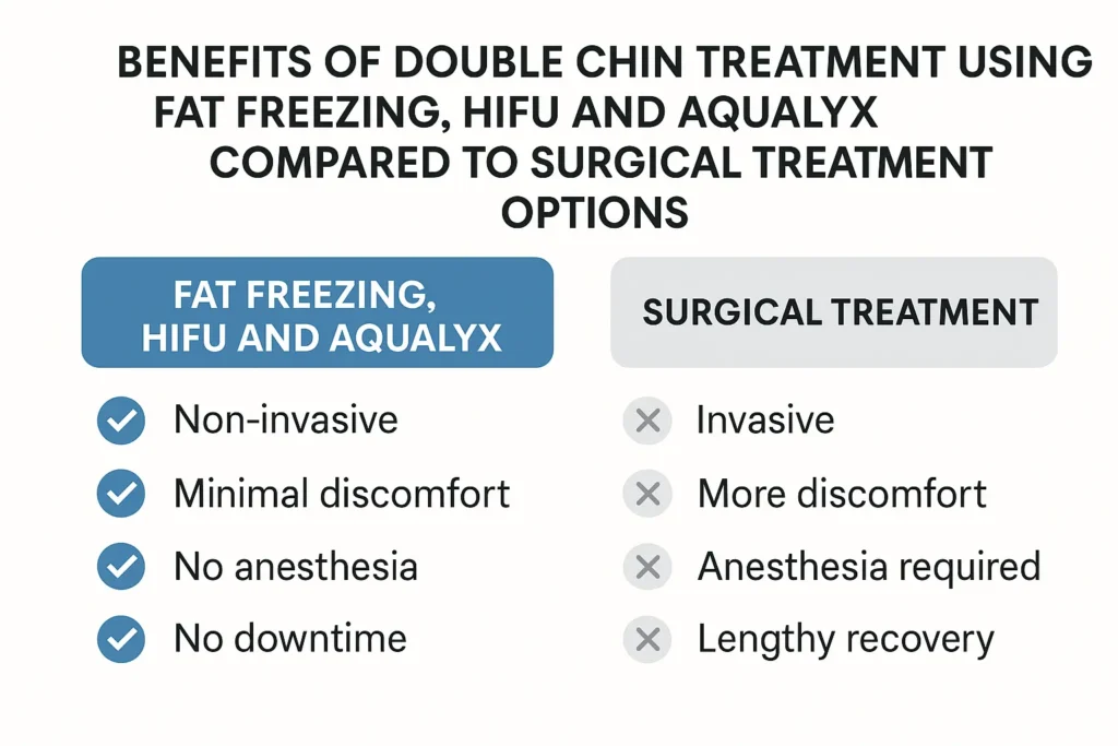 Graphic about the benefits of double chin treatment Hammersmith and Fulham - from LA LIPO