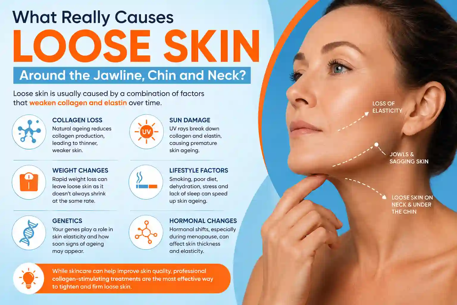 What Really Causes Loose Skin Around the Jawline, Chin and Neck Hammersmith and Fulham?